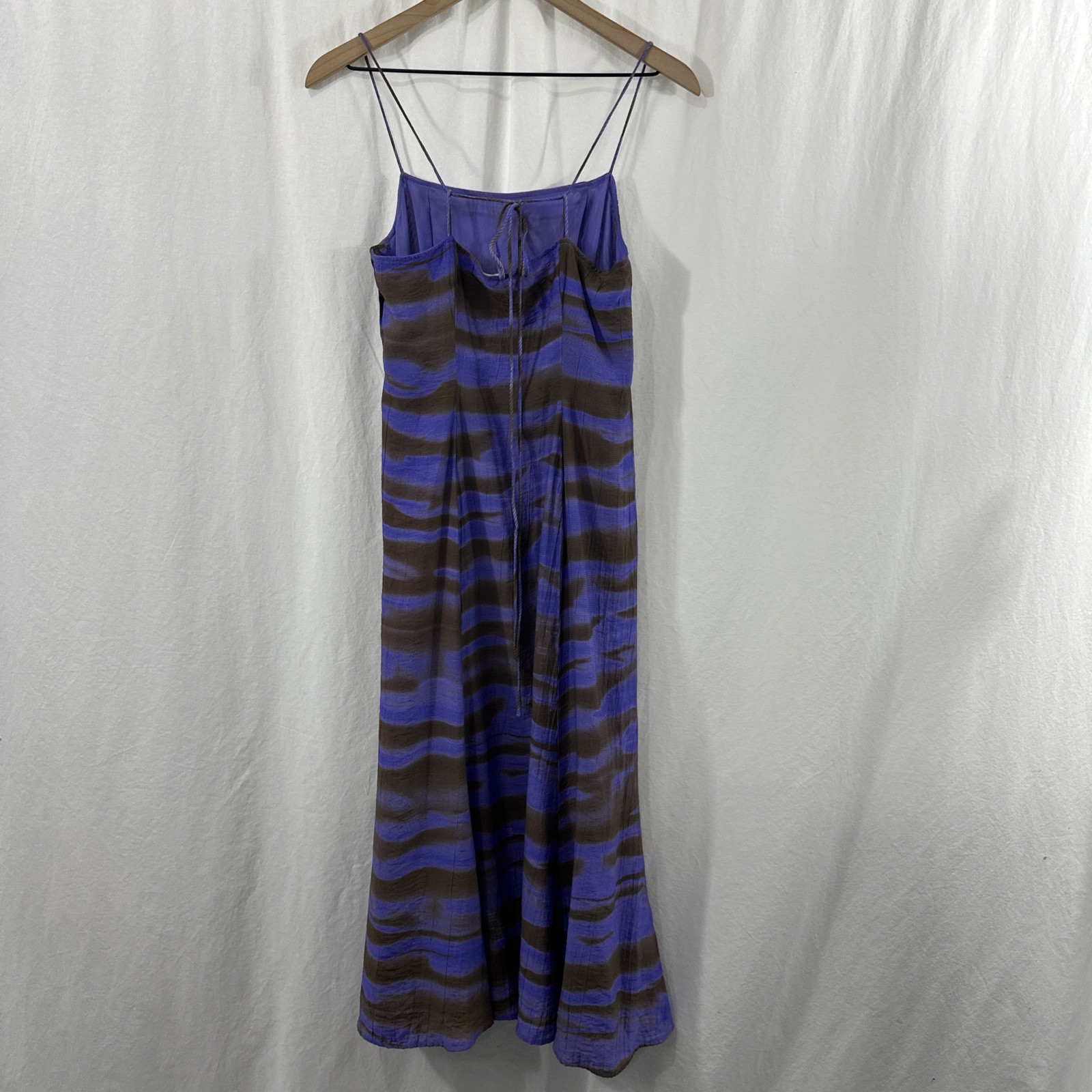 Samsoe Samsoe Annah Iris Tide Strappy Side Button Midi Dress Womens Size S