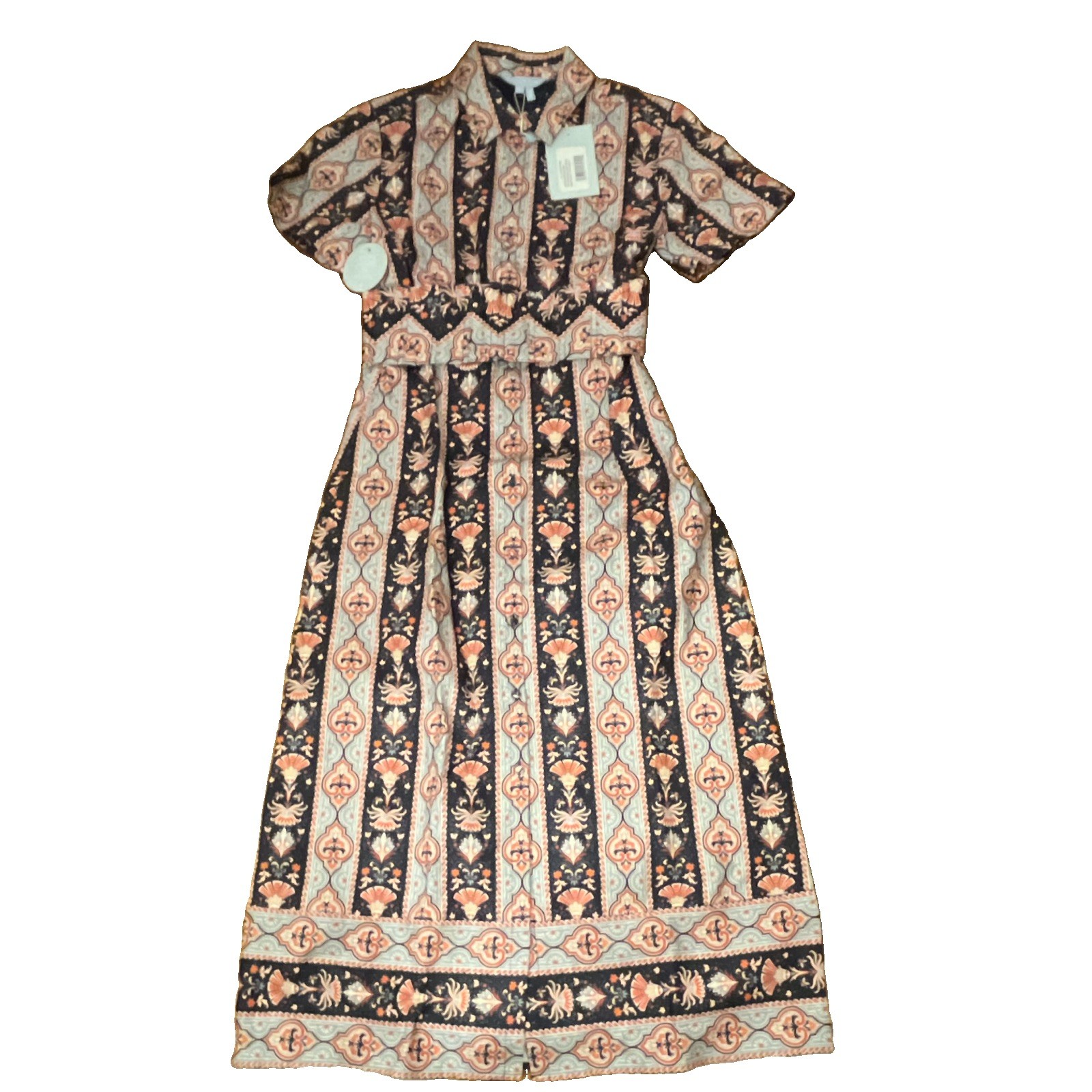 Hill House Home Women’s Floral Collared Short Sleeve Button Maxi Dress S
