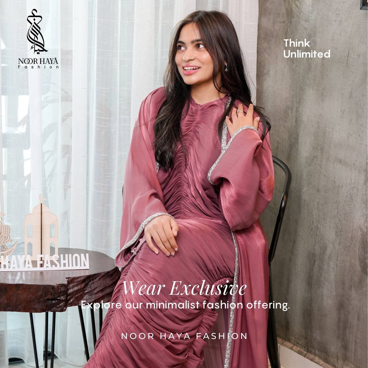 Tara Abaya | Made in UAE | Free Matching Shawl | Open Cardigan Ruched Dress
