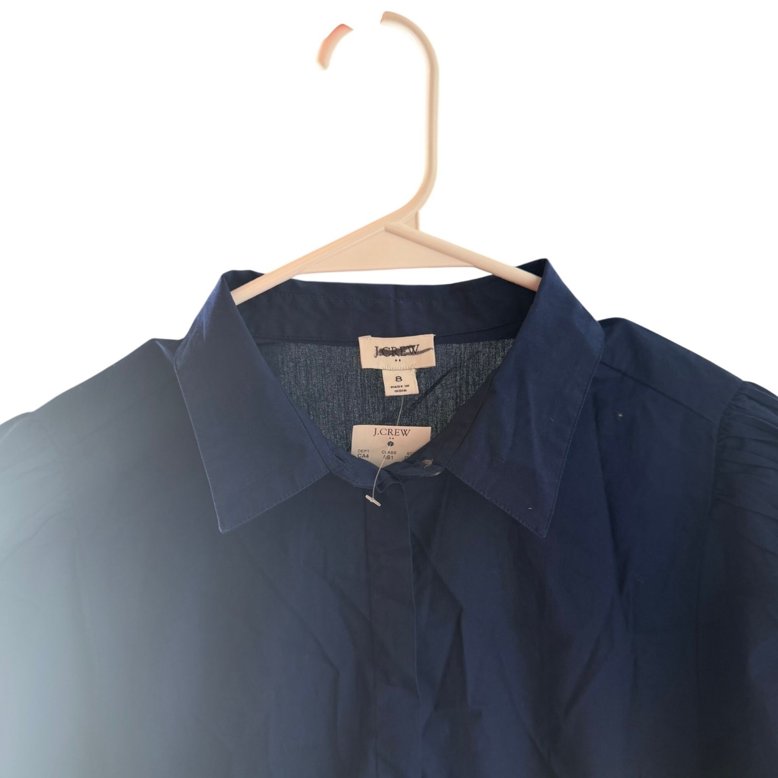 J. Crew Factory Short Sleeve Collared Mini Dress Navy Blue Size 8 NWT CA432