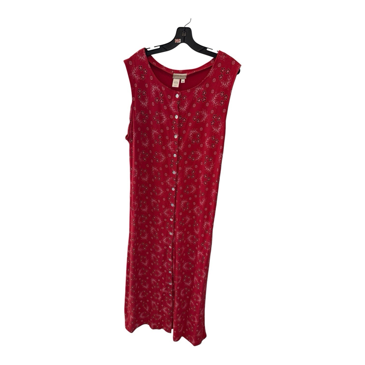 Coldwater Creek Sleeveless peasant Plus Size Long Sleeveless Red Dress 2X