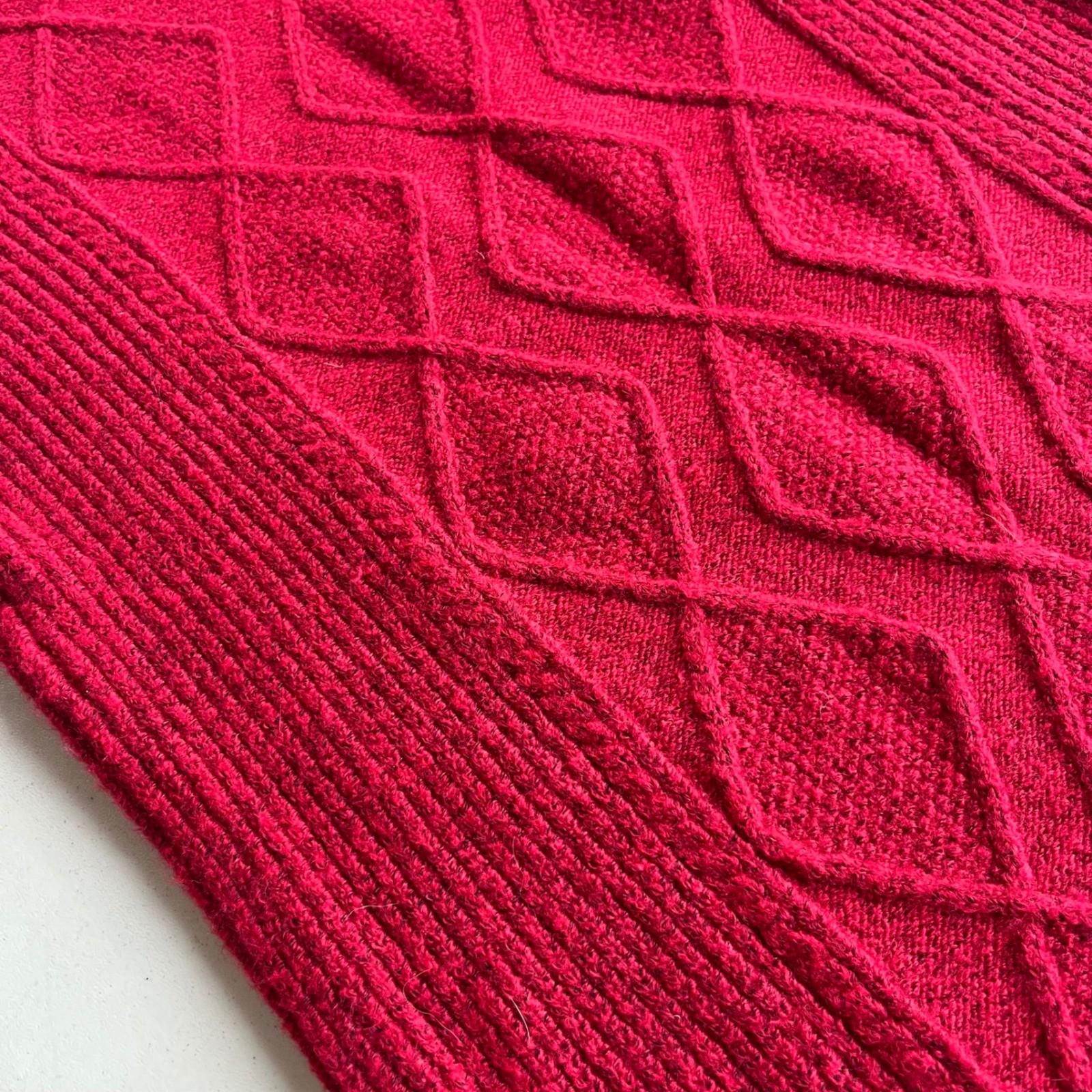 LOFT Women’s Sm. Red Cable Knit Mock Neck Long Sleeve Sweater Dress Cozy Holiday