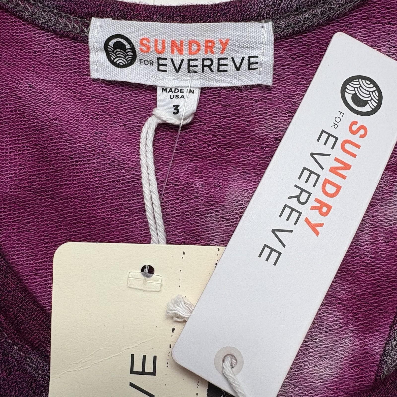 NEW Sundry for Evereve The Weekender Berry Tie Dye Racerback Dress L Pockets $98