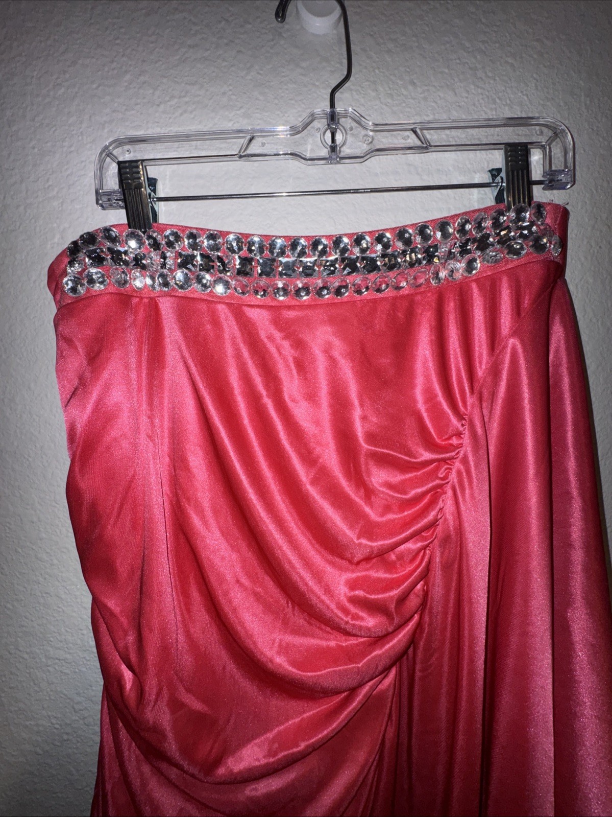 Ruby Roxs One Shoulder Pink Cocktail Dress Size Large Party Rhinestones Sexy