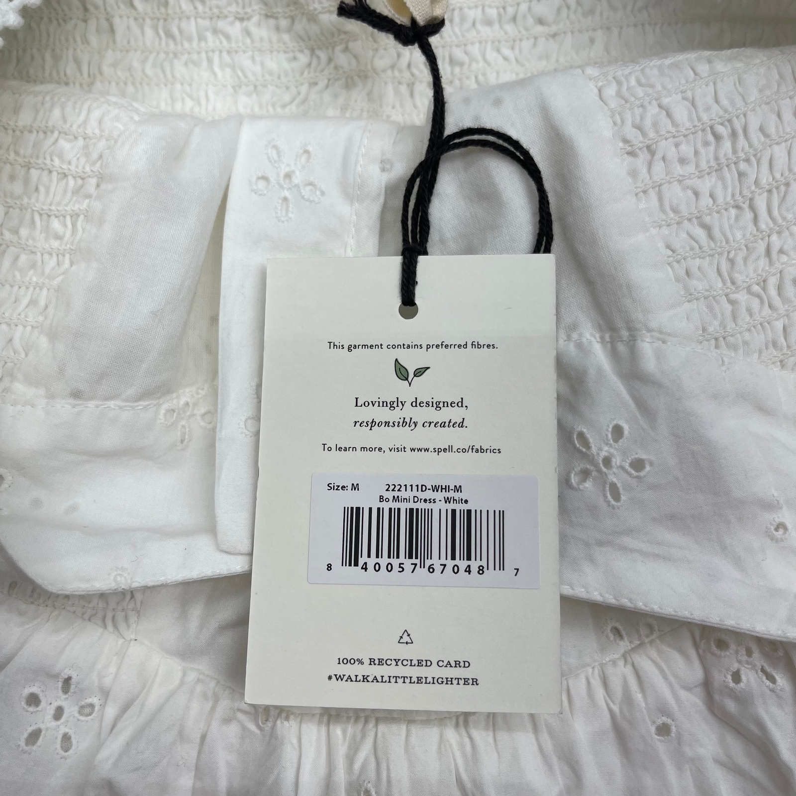 Spell & The Gypsy Collective Bo Mini Dress White Women’s Size Medium New Defects