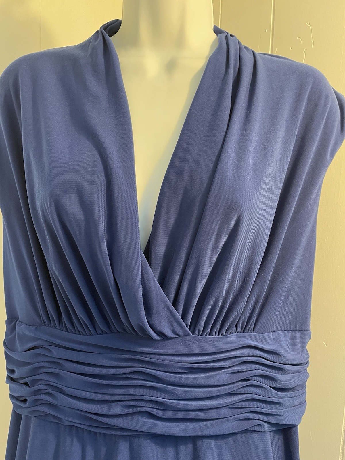 Evan-Picone Black Label Size 14 Royal Blue Dress Cocktail Wedding Swishy Ruching