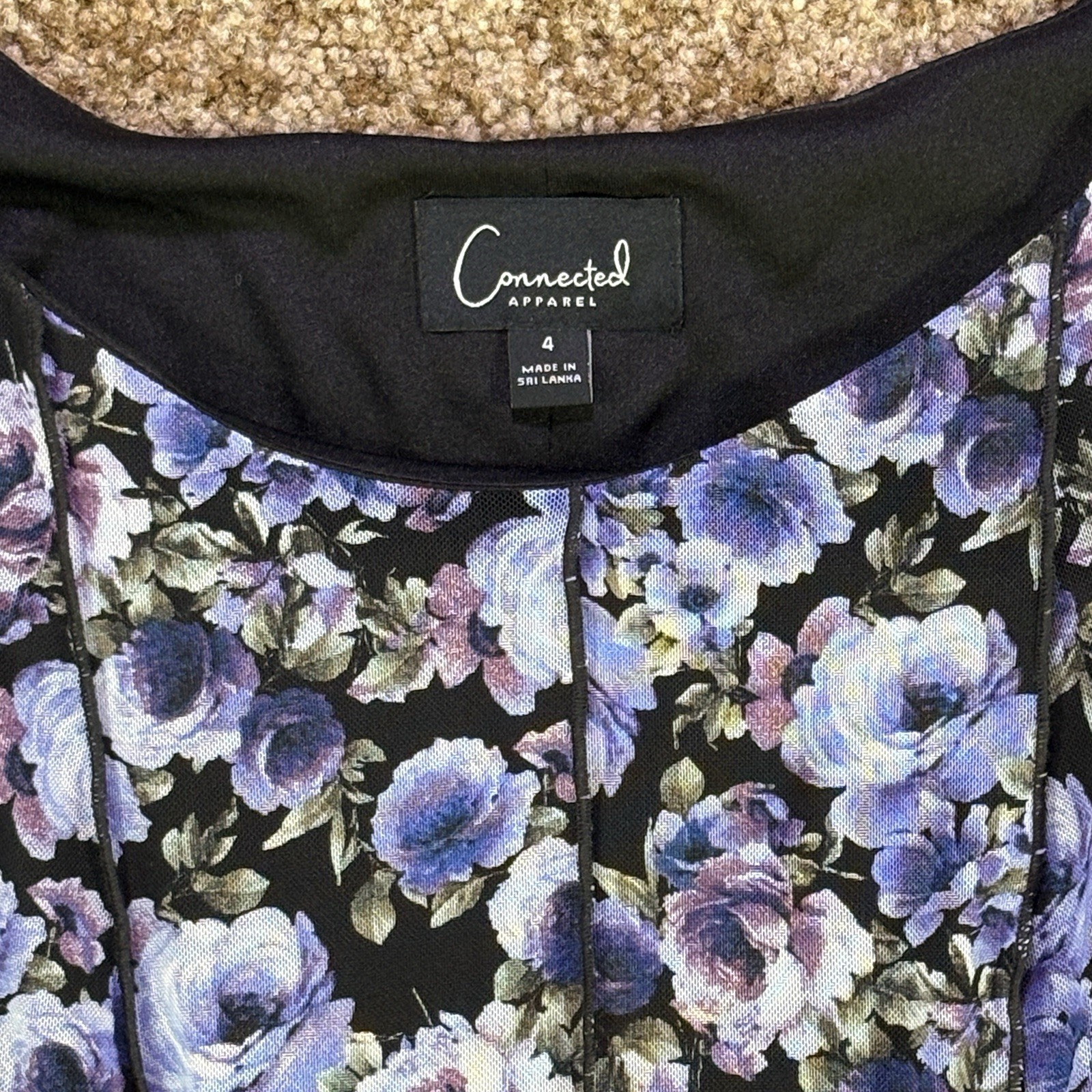 Connected Apparel Floral Lightweight & Breathable Sleeveless Midi Dress Size 4