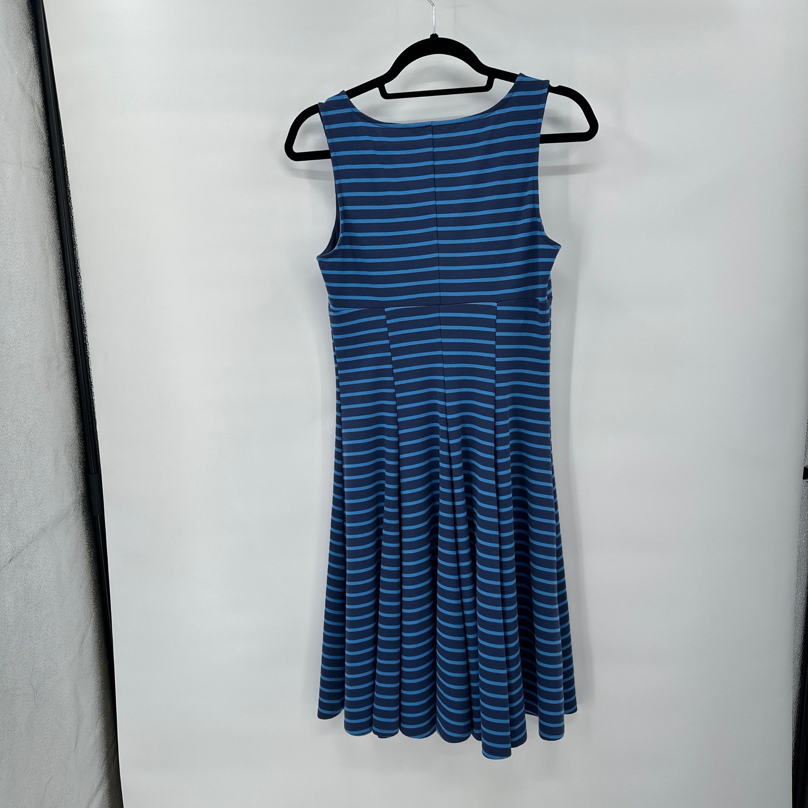 Peter Som for DesigNation Fit & Flare Dress size 4 Indigo Blue Striped Stretch