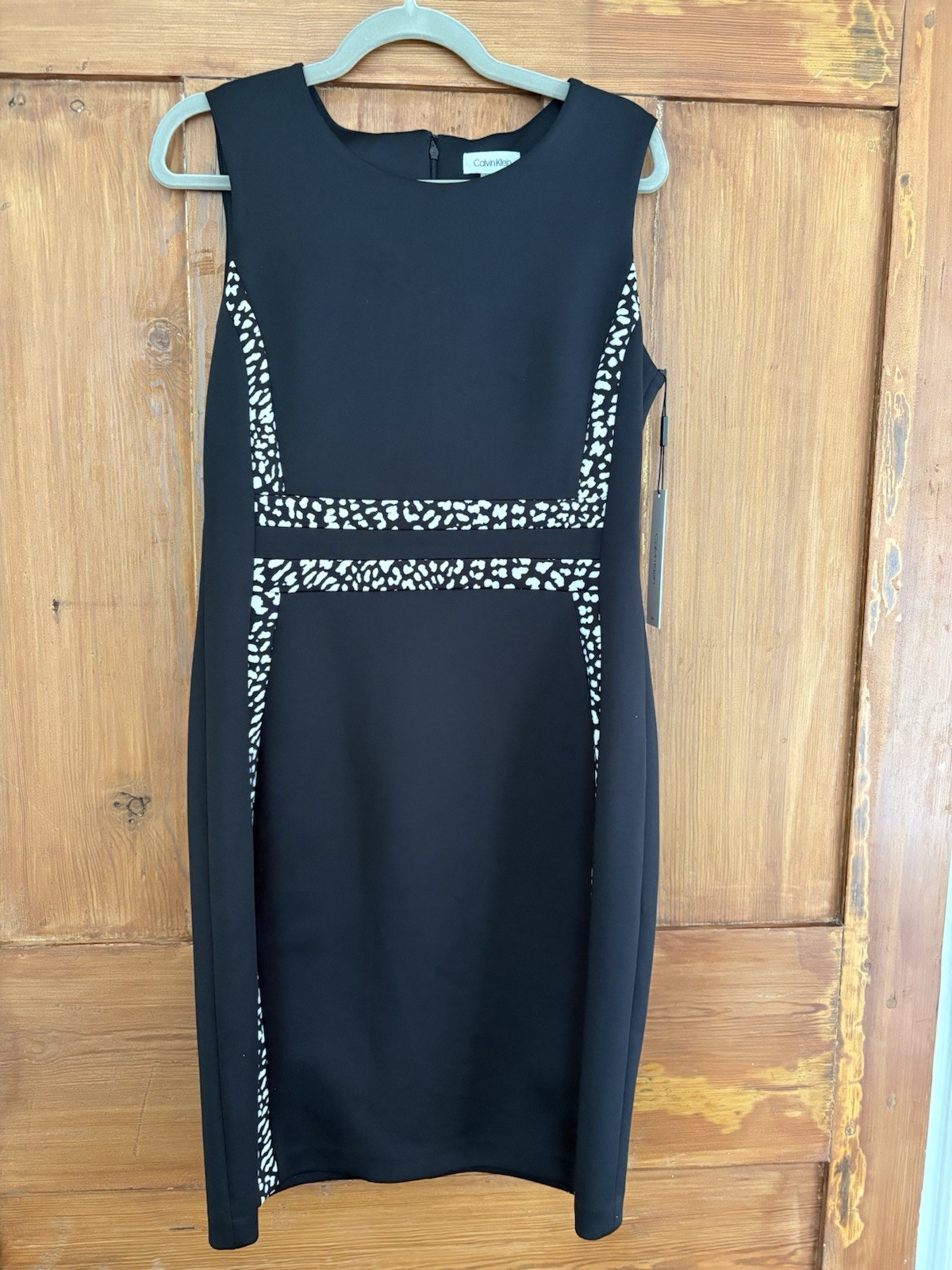 NWT Calvin Klein Black White Knit Dress Size 12