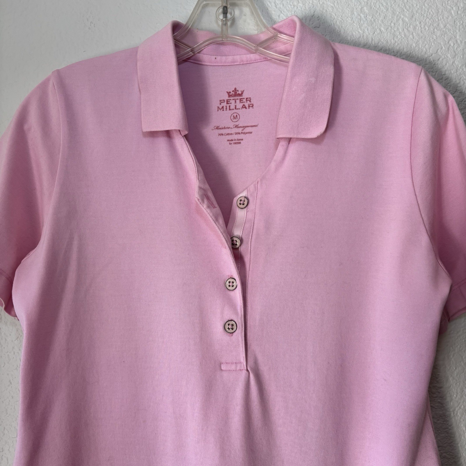 Peter Millar Womens Pink Performance Golf Dress Medium Polo Collared Sleeveless