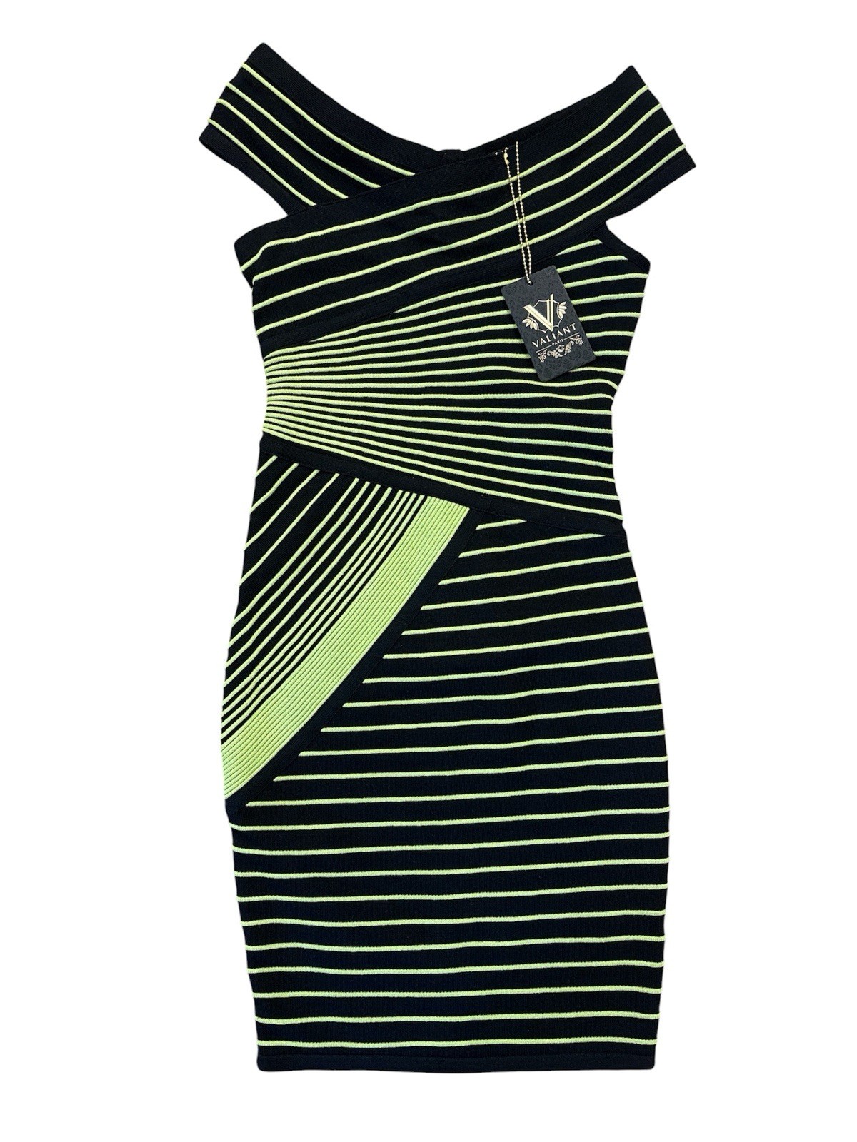 Valiant Paris Green And Black Bodycon Mini Dress, Size small