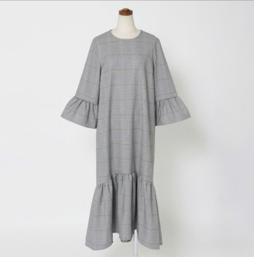 Women’s Plaid Midi Dress High Low Hem Pockets Casual Loose A-Line