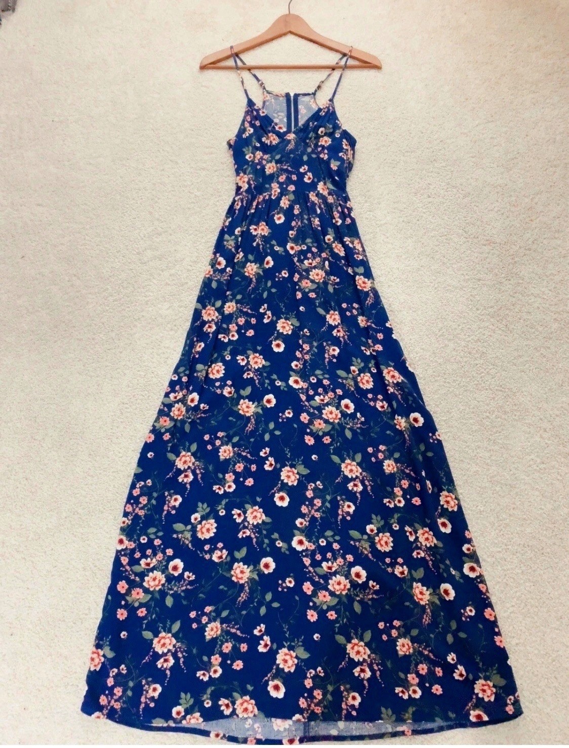 FADED ROSE Navy Blue Pink Red Green Floral Cut Out Maxi Dress S Small