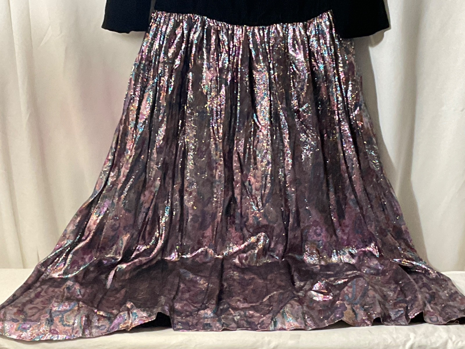 VTG Custom Made Velvet Tinsel Metallic Long Dress Lined