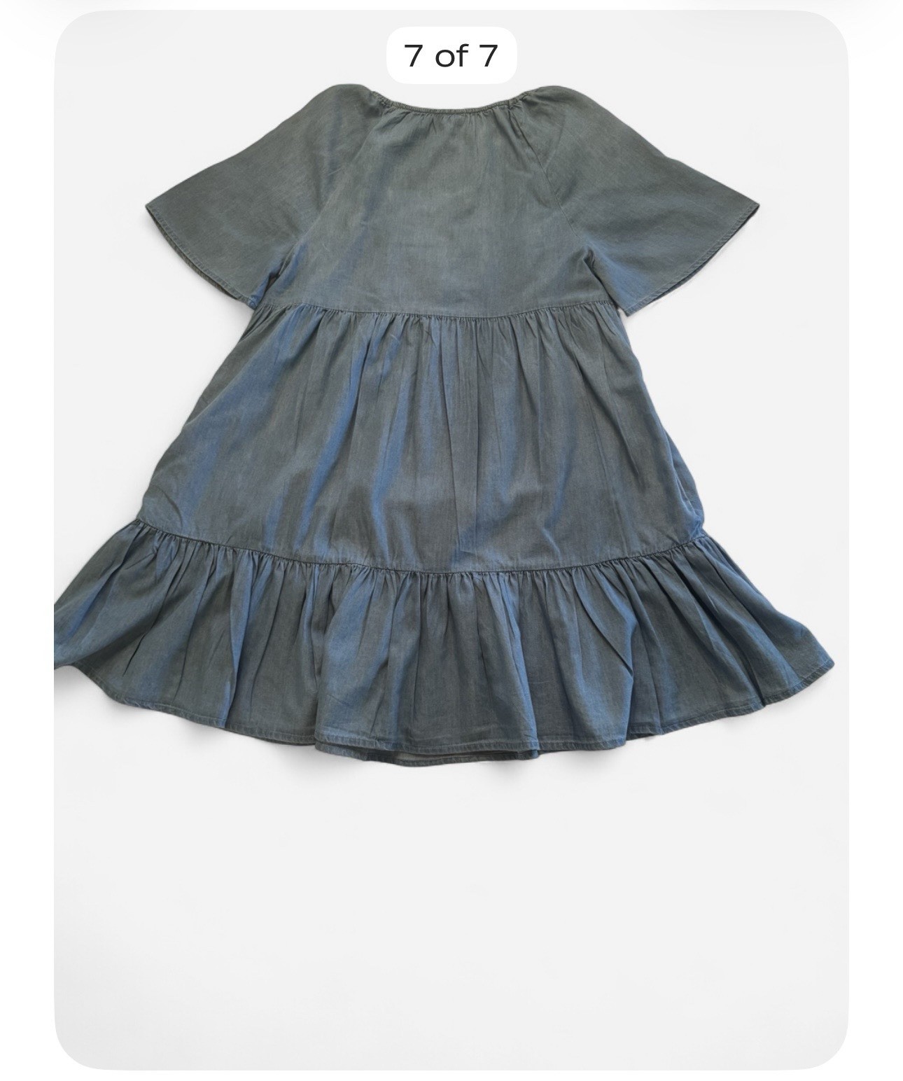 a.n.a. Lightweight Chambray Tiered Mini Dress | Size M | Excellent Condition