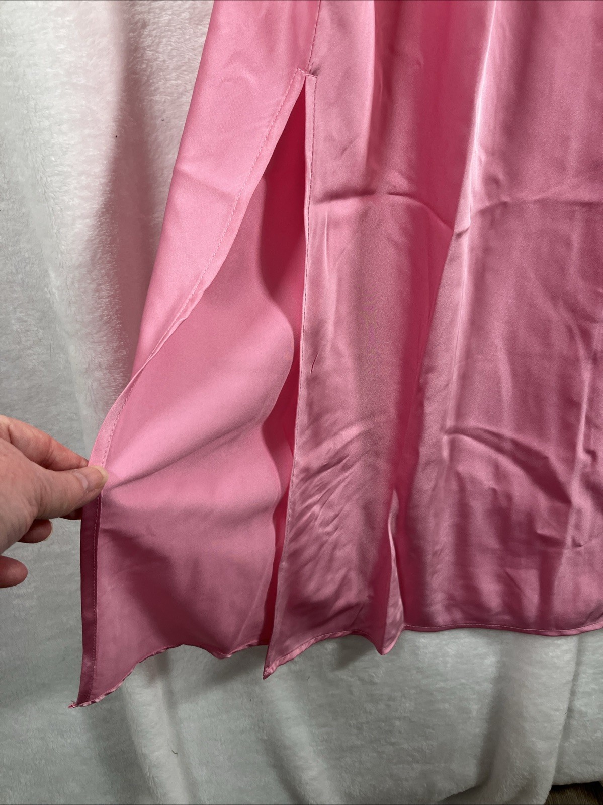 Hutch Anthropologie Satin Slip Dress Women Large Pink Fuchsia Midi Wedding Guest