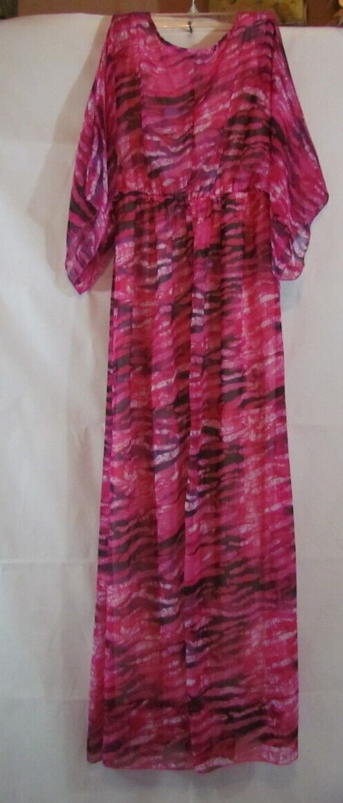 PINK ROSE PREMIUM QUALITY SIZE LARGE MADE IN U. S. A .WOMAN MAXI DRESS