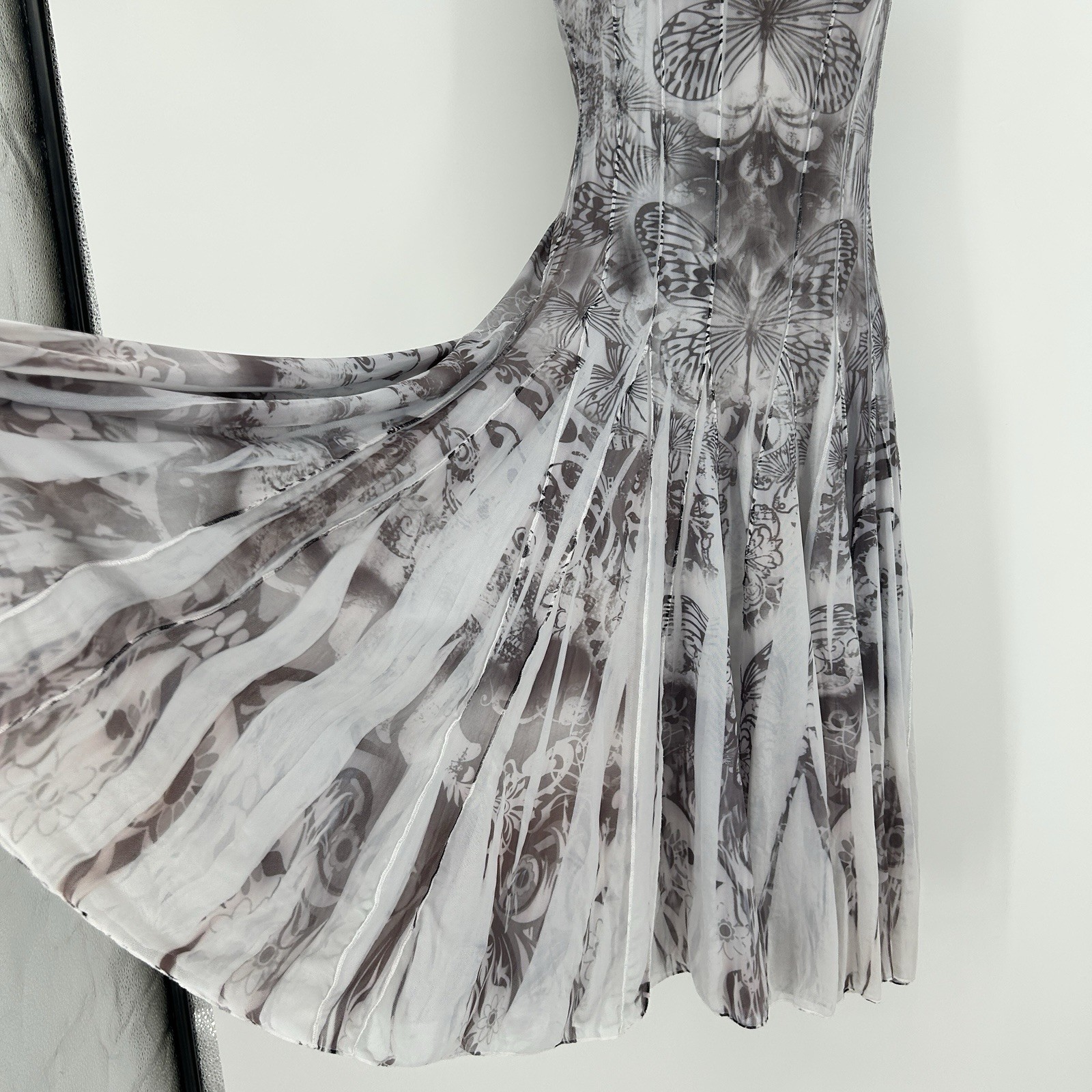 Fairy Grunge Butterfly Tattoo Print Midi Dress Womens L Indie Unique Whimsigoth
