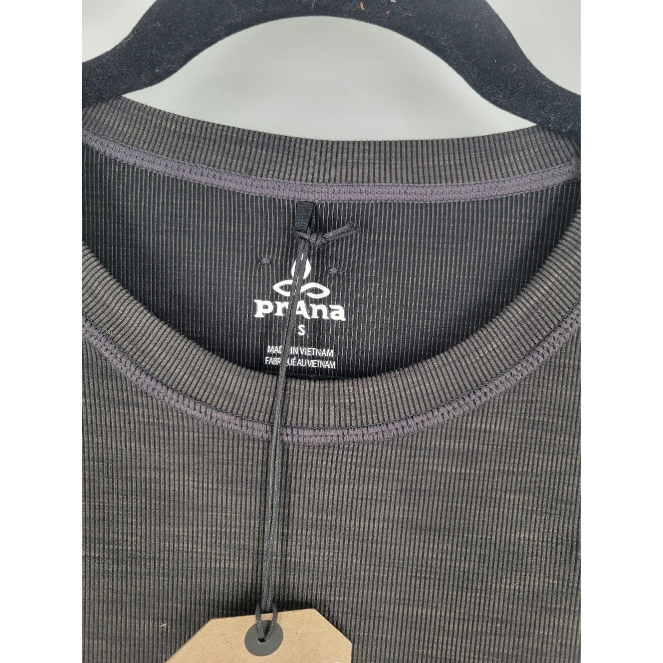 Prana Becksa Ribbed Crewneck Tank Top Dress in Black Heather Size S New