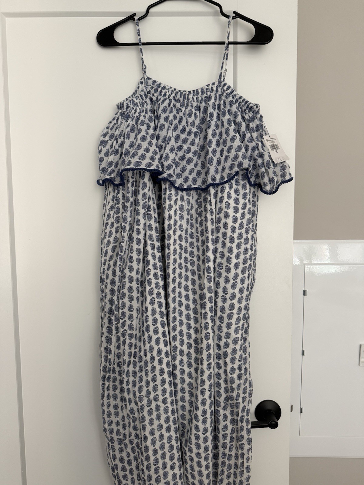 Polo Ralph Lauren Cold-Shoulder Maxi Dress, Blue Floral Print, Size 16 — NWT