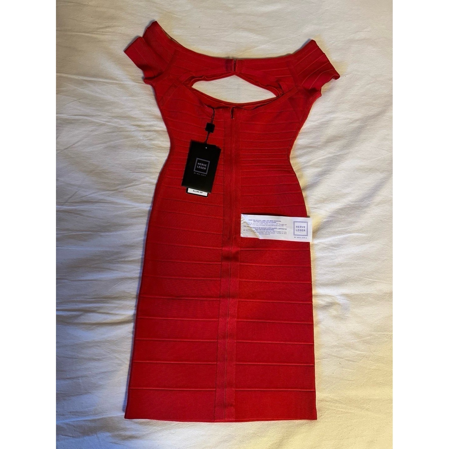 Y2K Herve Leger Red Body-Con Vintage Bandage Dress Size XS New With Tags