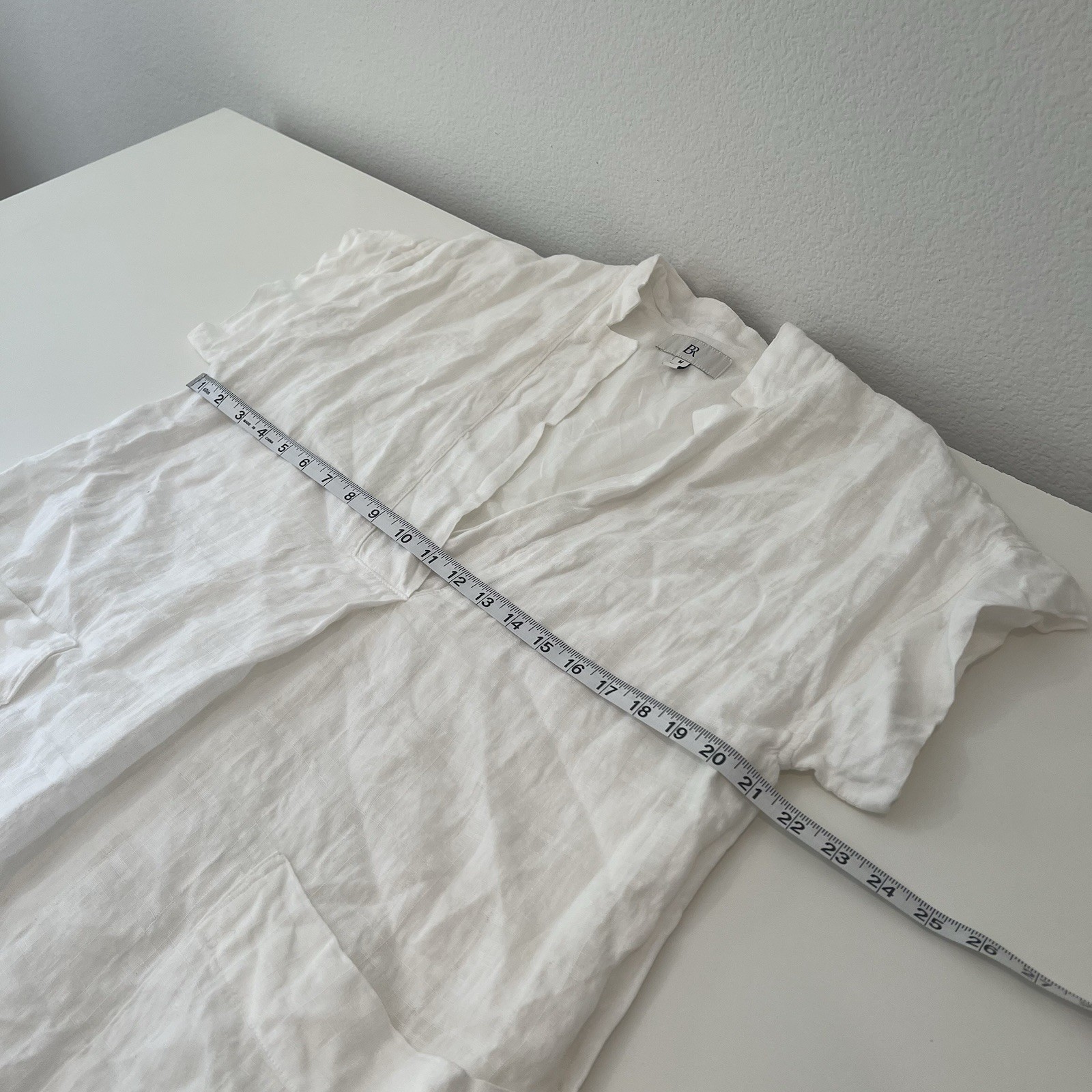NWT Banana Republic RT$150 White Laurel Linen-Cotton Blend Utility Shift Dress M