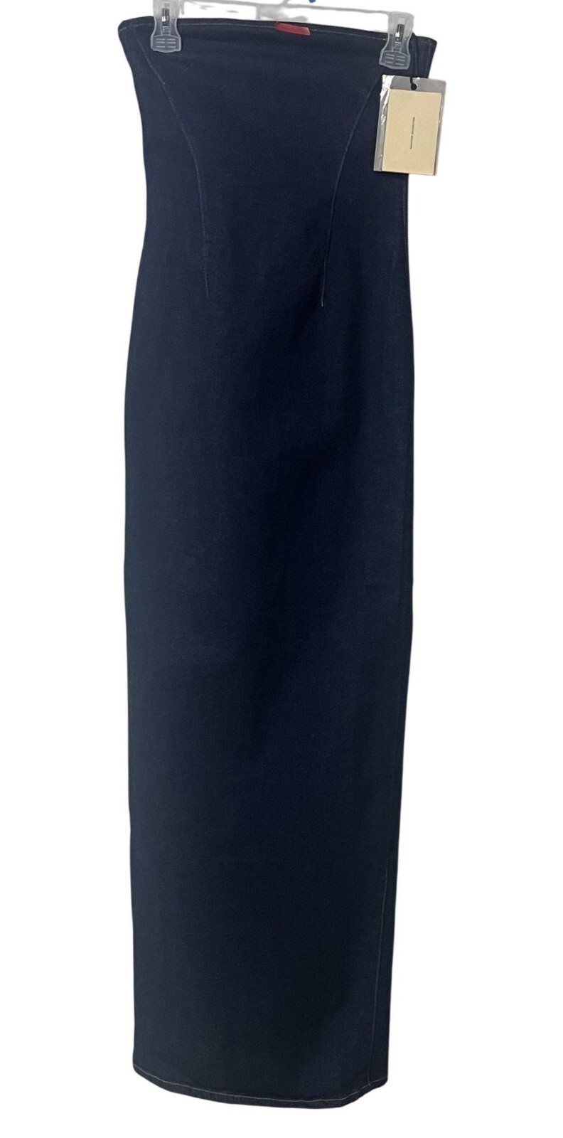 GRLFRND Column Dress in Rinse Navy XS