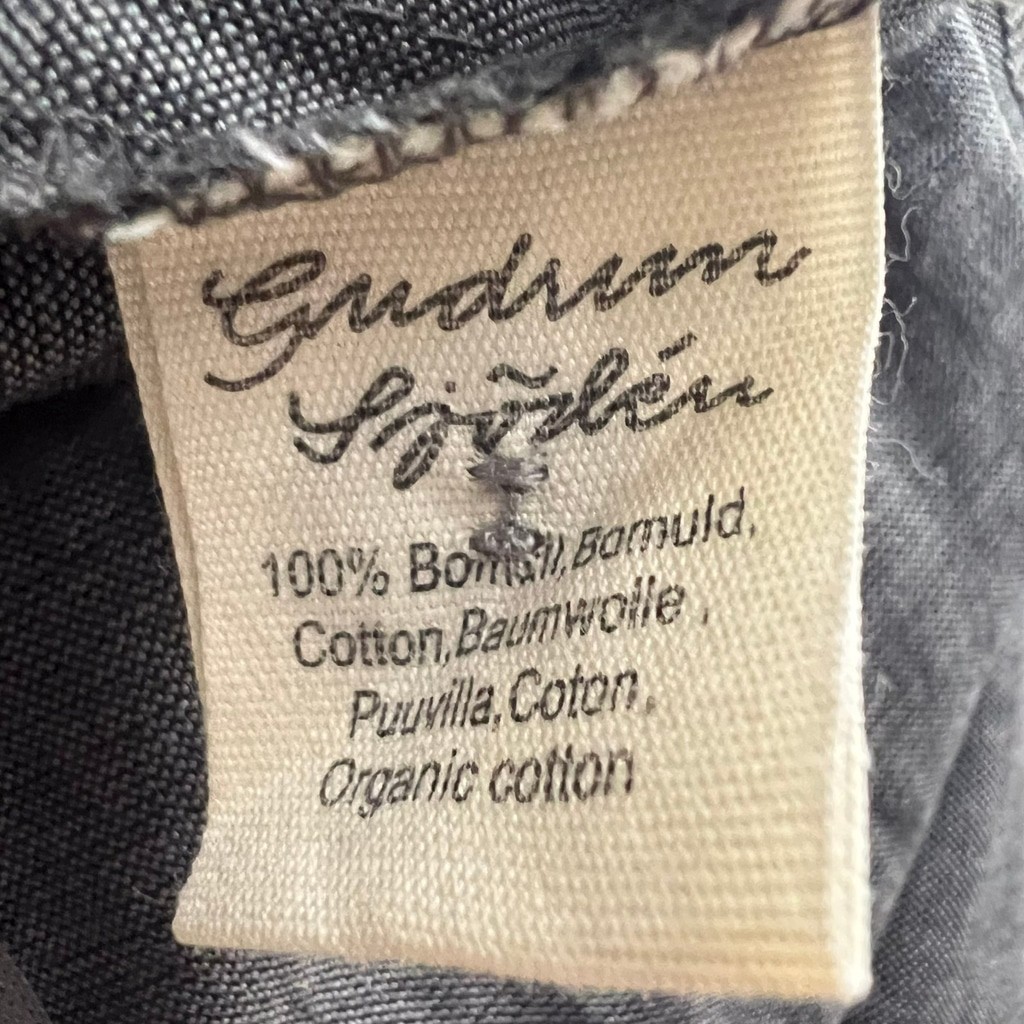 Gudrun Sjoden Gray Sripe Organic Cotton Oversized Midi Dress Small Lagenlook