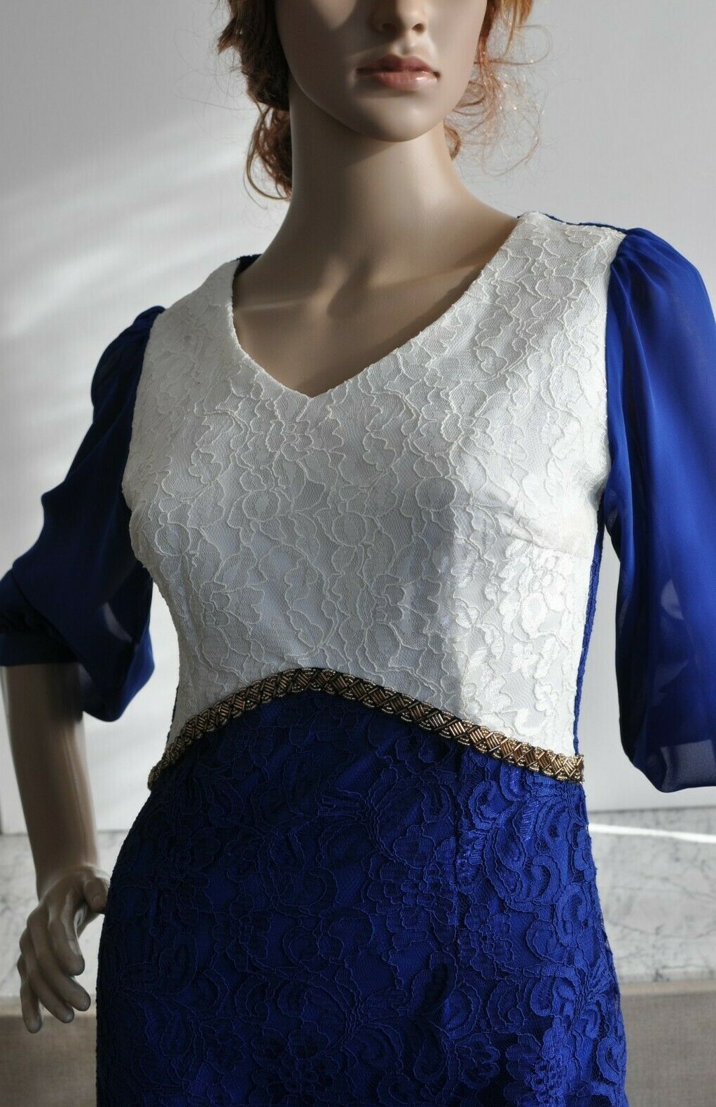 Creativity Party Cocktailkleid Spitzen Abend Kleid Royal Blau 36 bezaubernd