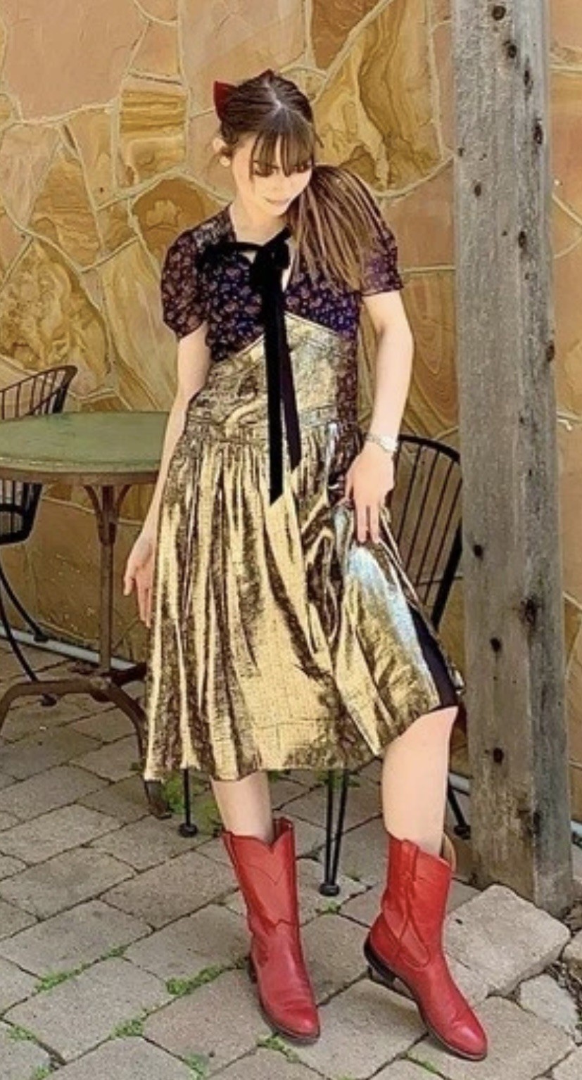 COACH 1941 Floral Print Metallic Silk/Velvet Size 0