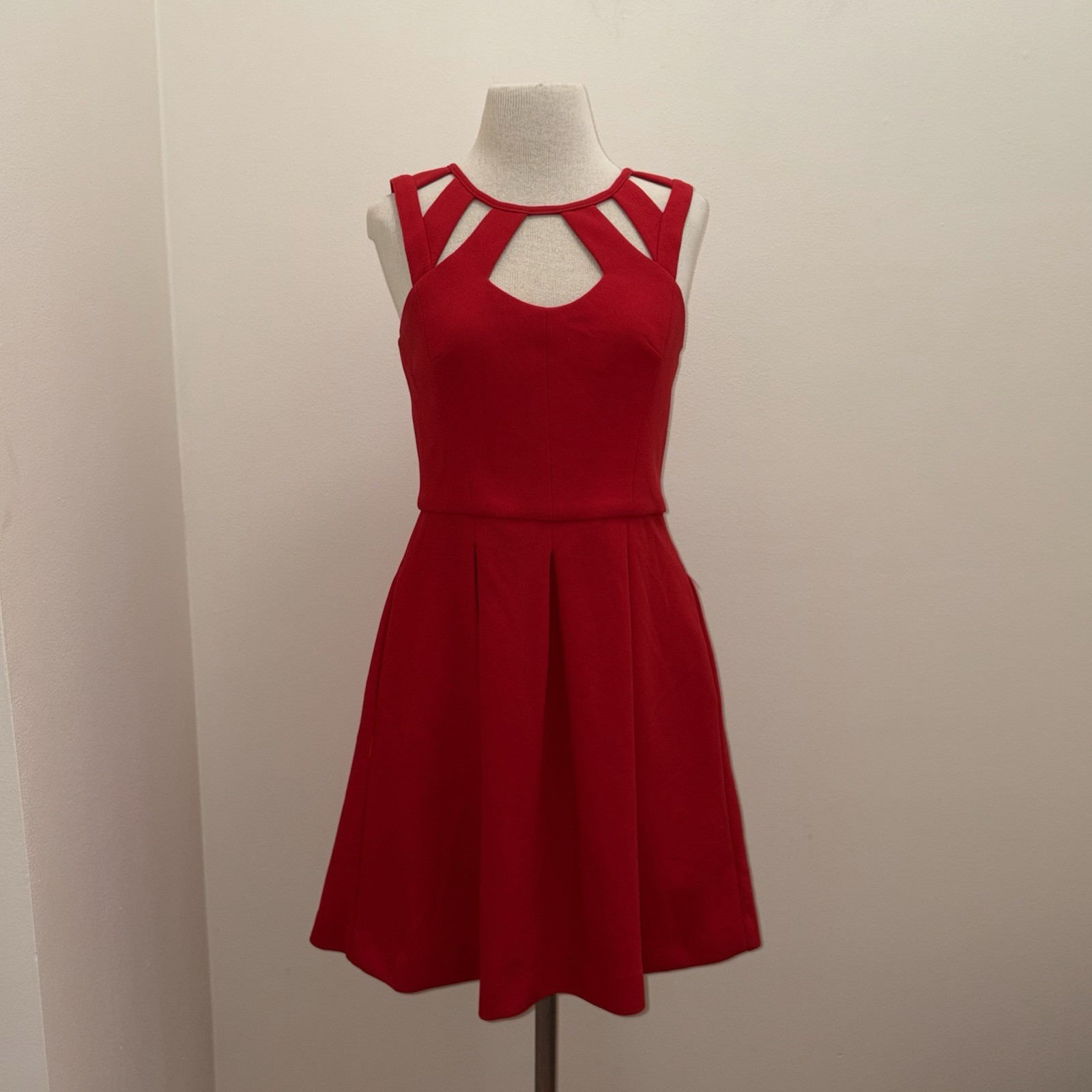 Betsey Johnson Red Cut Out Fit & Flare Dress Size 10 Medium Coquette Y2K Party
