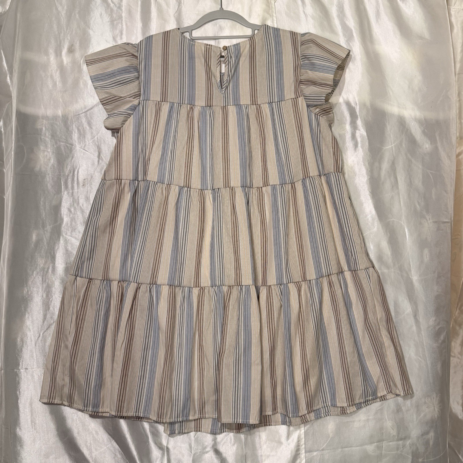 Perch By Blu Pepper Multicolor Striped Babydoll Dress Size XL Lined