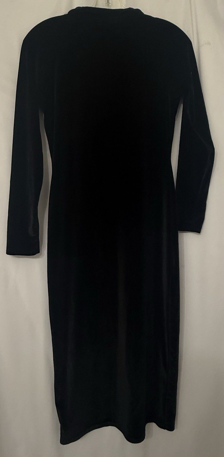 Women Velour Zip V Neck Solid Bodycon Maxi Dress Party Cocktail Club Size M