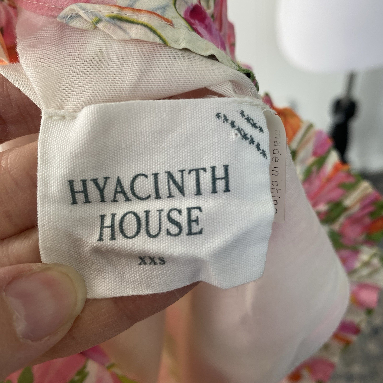 Hyacinth House Tukernuck Pink Tulip Floral Tess Maxi Dress Size XXS High Neck