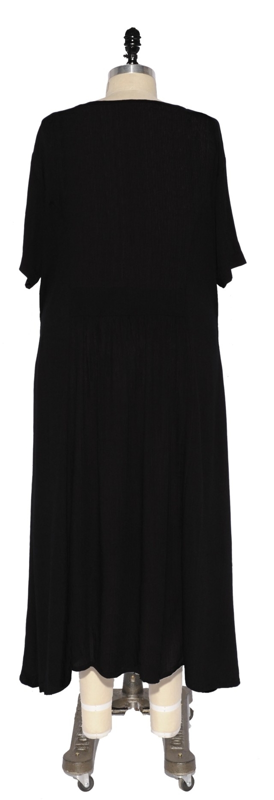 We Be Bop SOLID BLACK Crinkle Rayon Easy Dress Princess Seams 4X