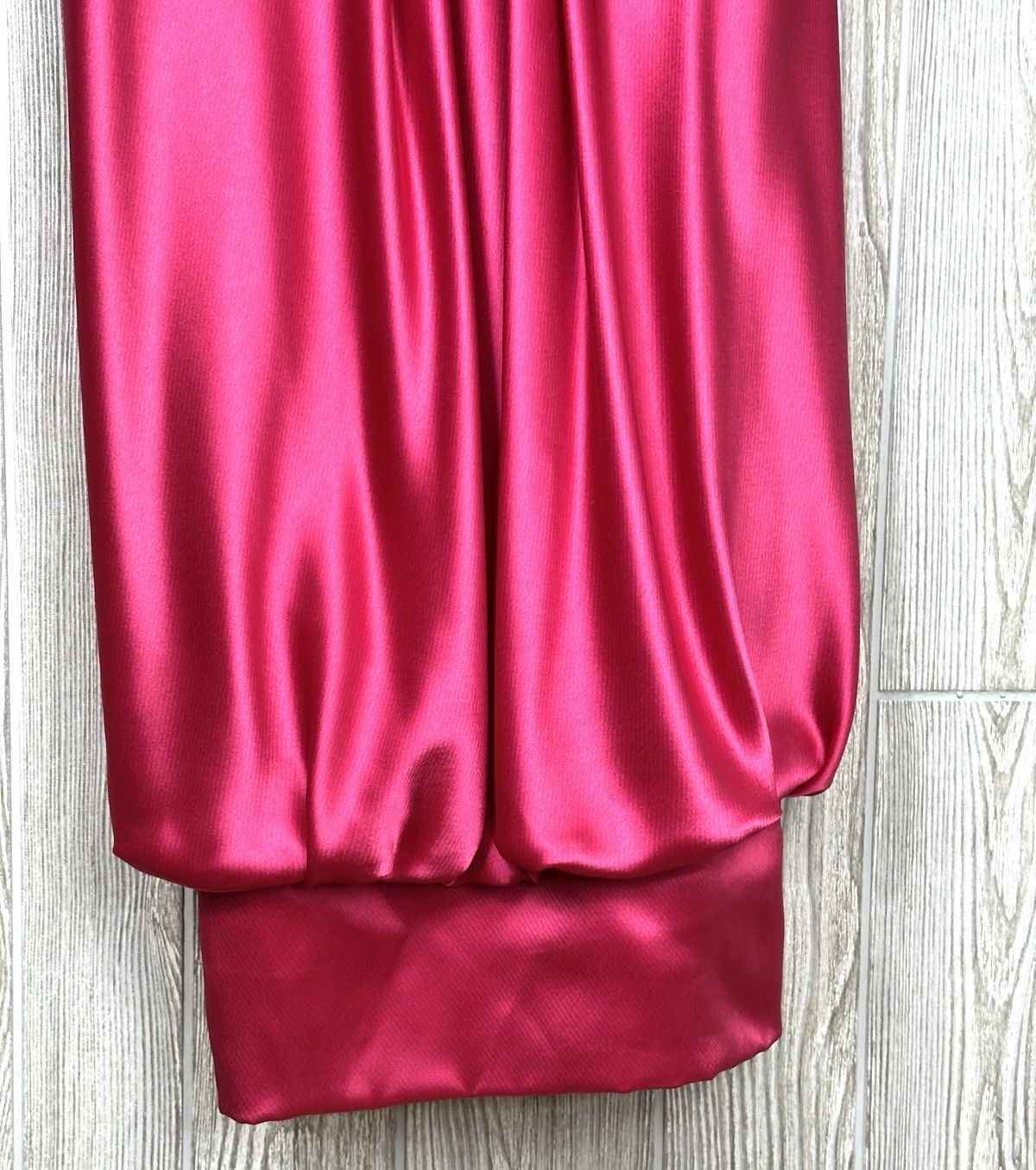 A.B.S Collection Allen Schwartz Bubble Dress Size 8 Satin Low Back Raspberry NWT