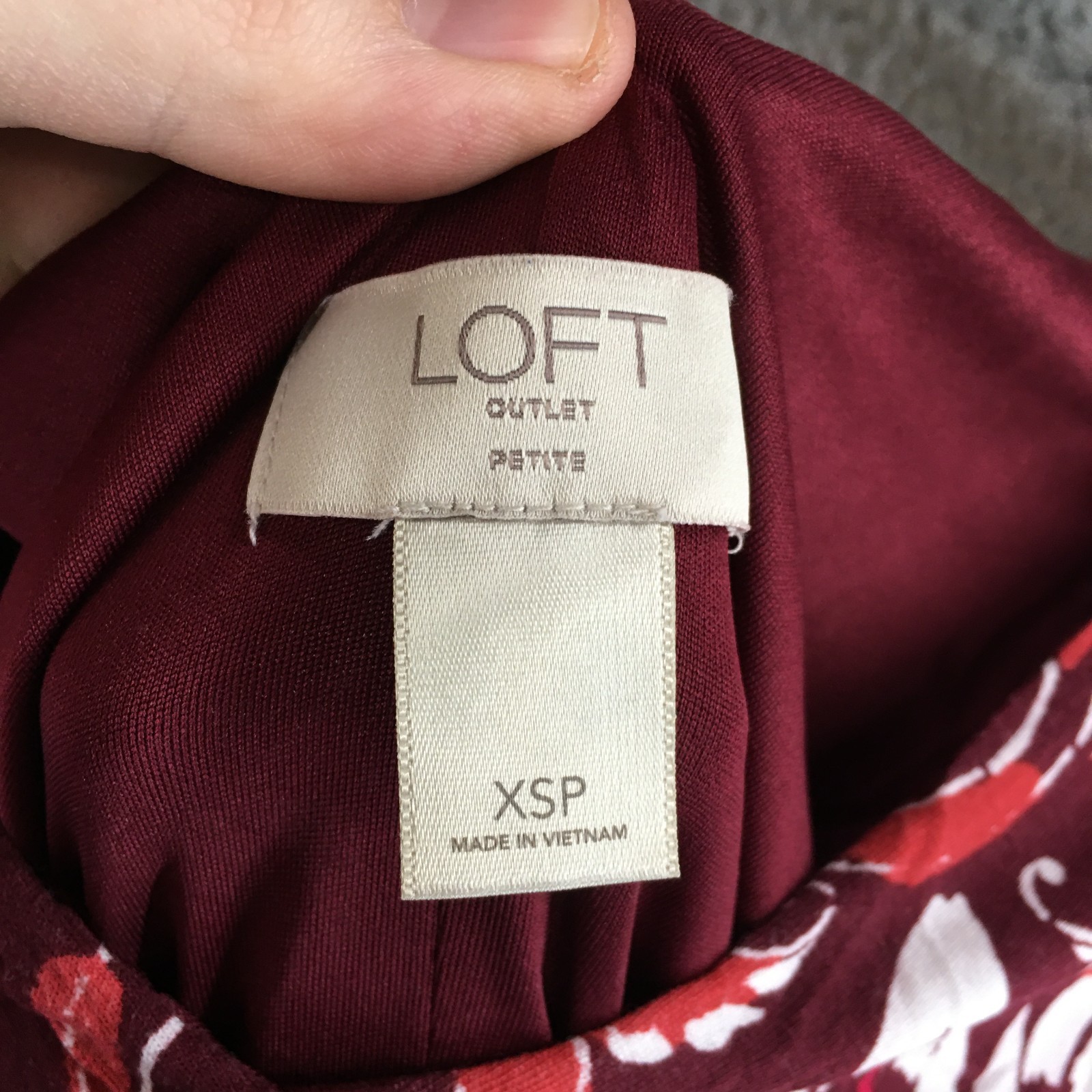 Loft Outlet Mini Dress Womens XSP Sleeveless V-Neck Floral Print Casual Burgundy