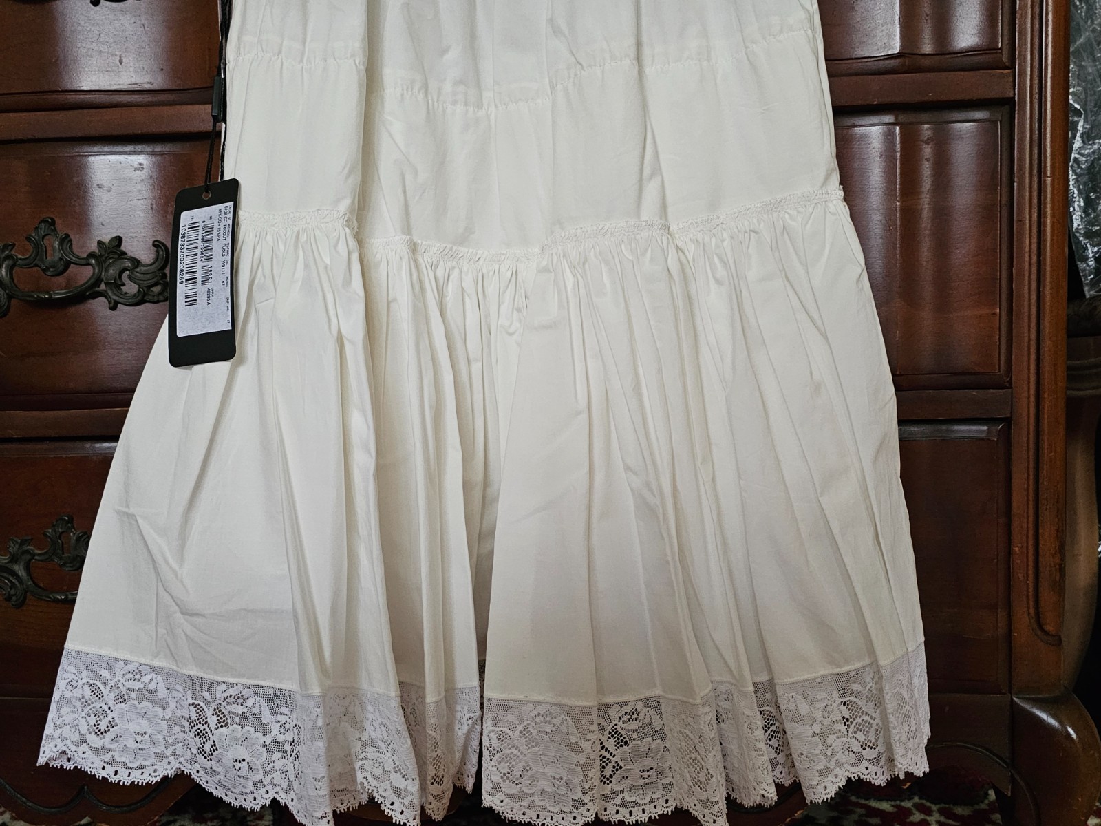 BNWT DOLCE & GABBANA WHITE SUMMER DRESS SIZE 42 LACE BUSTIER TIERED SKIRT