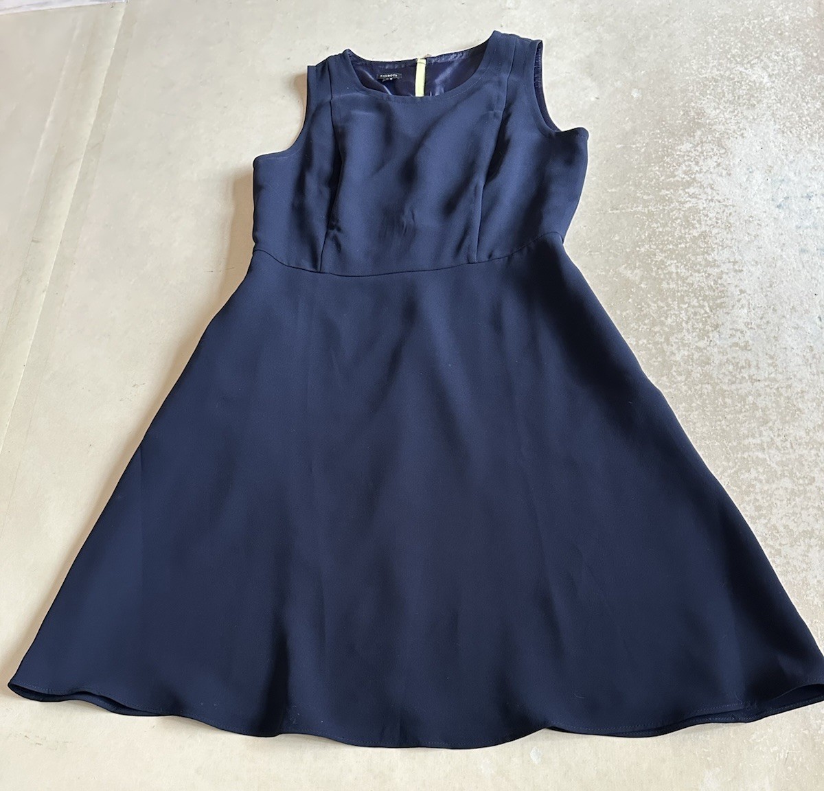 Talbots Womens Navy Woven Crepe Sleeveless Fit-flare Midi Dress Sz 10 Pre-owned