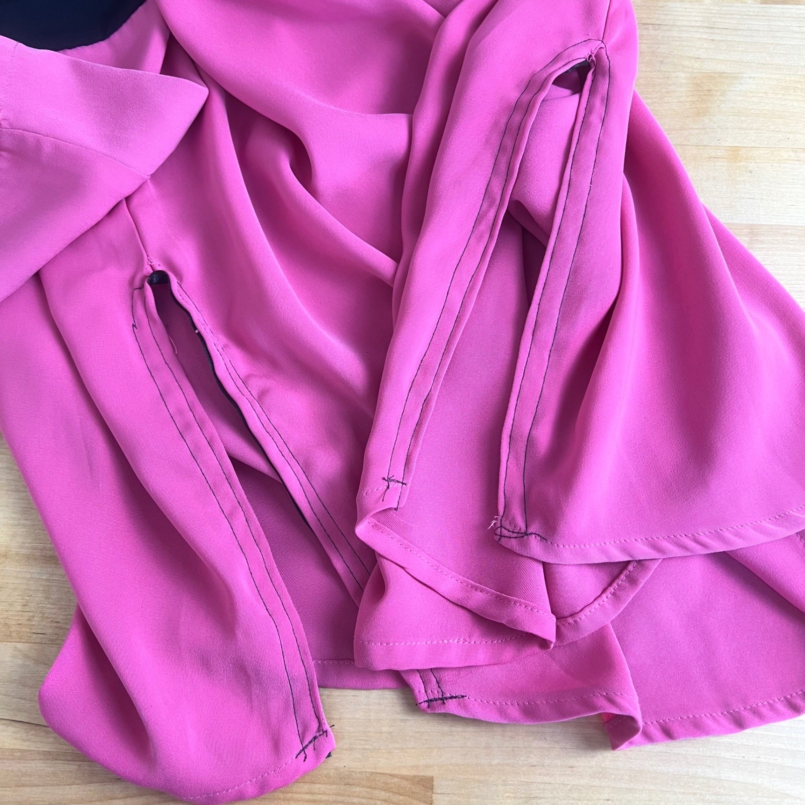 Junarose Black Pink Colorblock Long Sleeve Tunic Dress Plus Size US 16