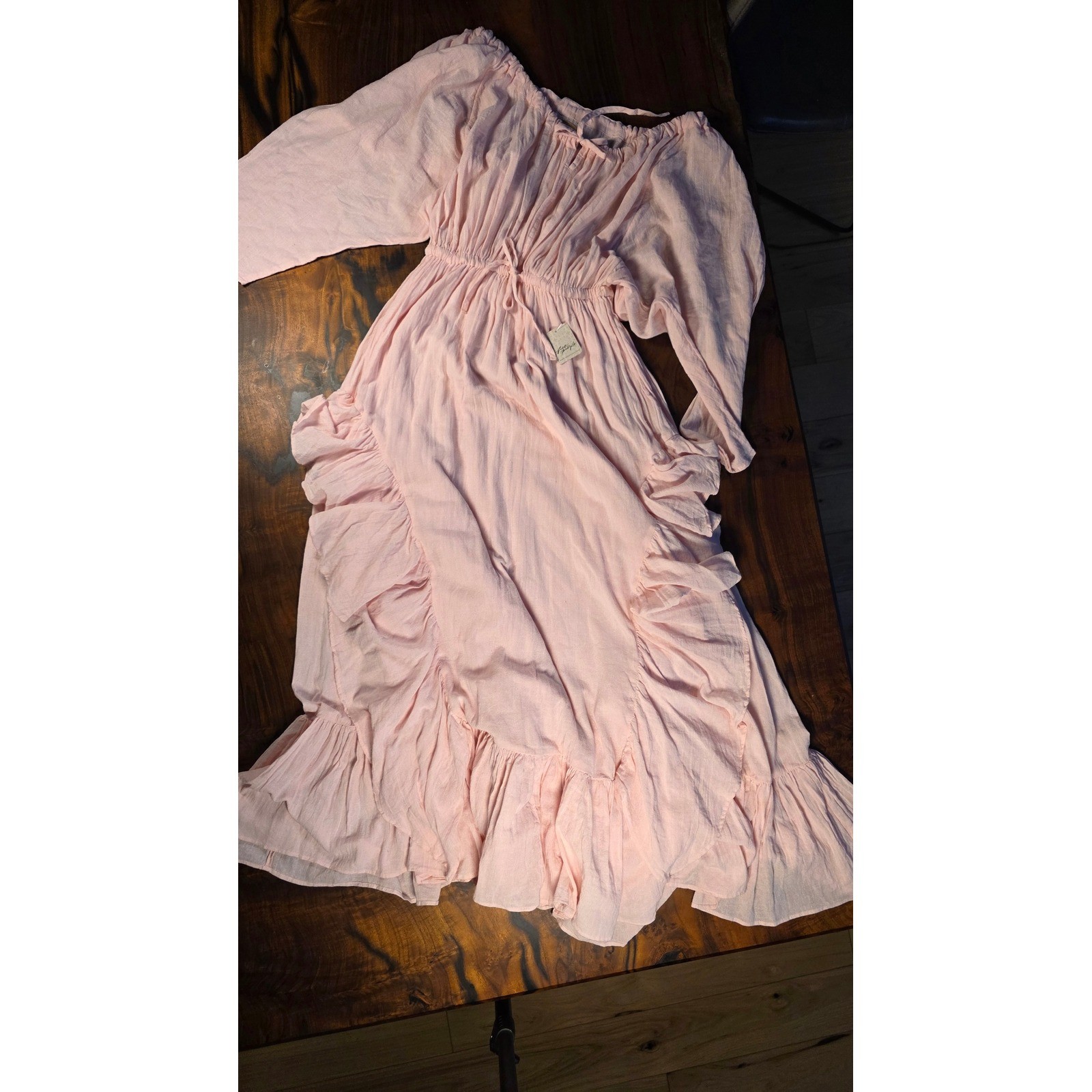 Free People Free-Est Pink Gauze flowing BOHEMIAN NEW FESTIVAL oversized