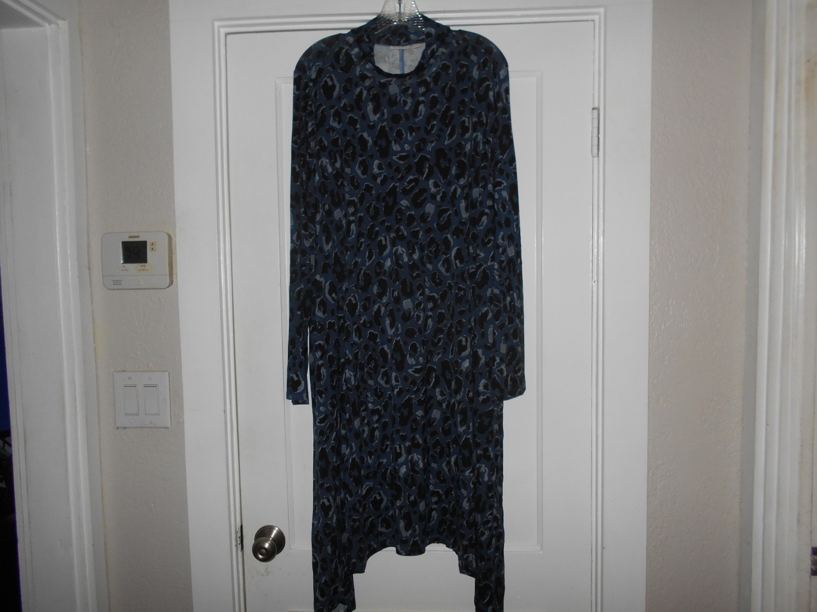 LOGO by Lori Goldstein Blue Gray Black Turtleneck Long Sleeve Top Size 3X