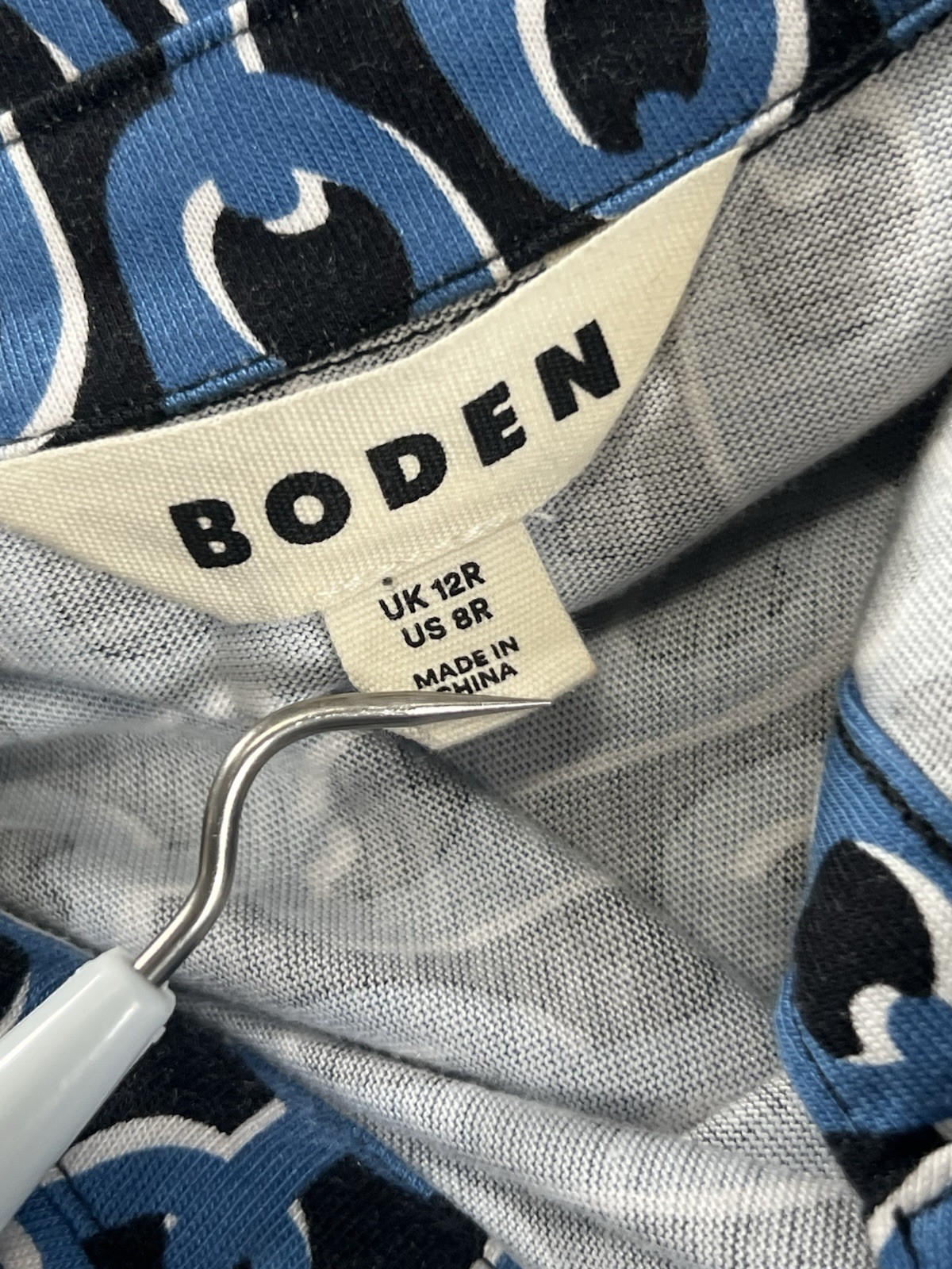 Boden Womens 8R Laura Chain Link Jersey Knit Belted Midi Shirt Dress