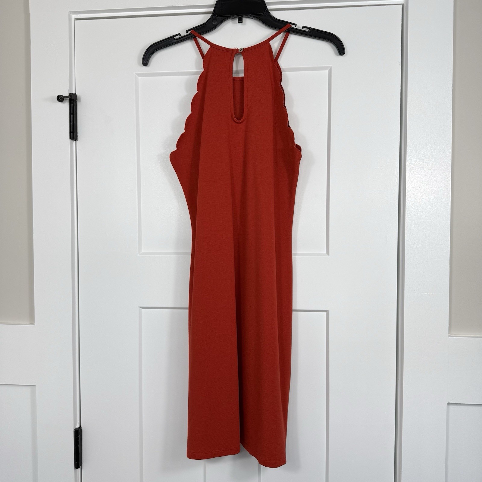 Free Press Clothing Scalloped Edge Keyhole Neckline Orange Women’s Size Medium