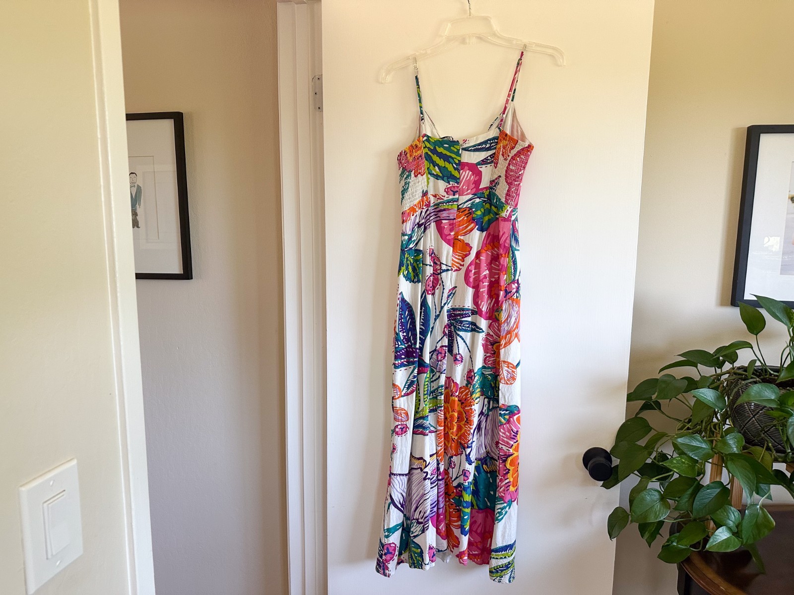 Walter Baker Womens Floral Tie Front Midi Dress White Tropical Slit W71379 – 2