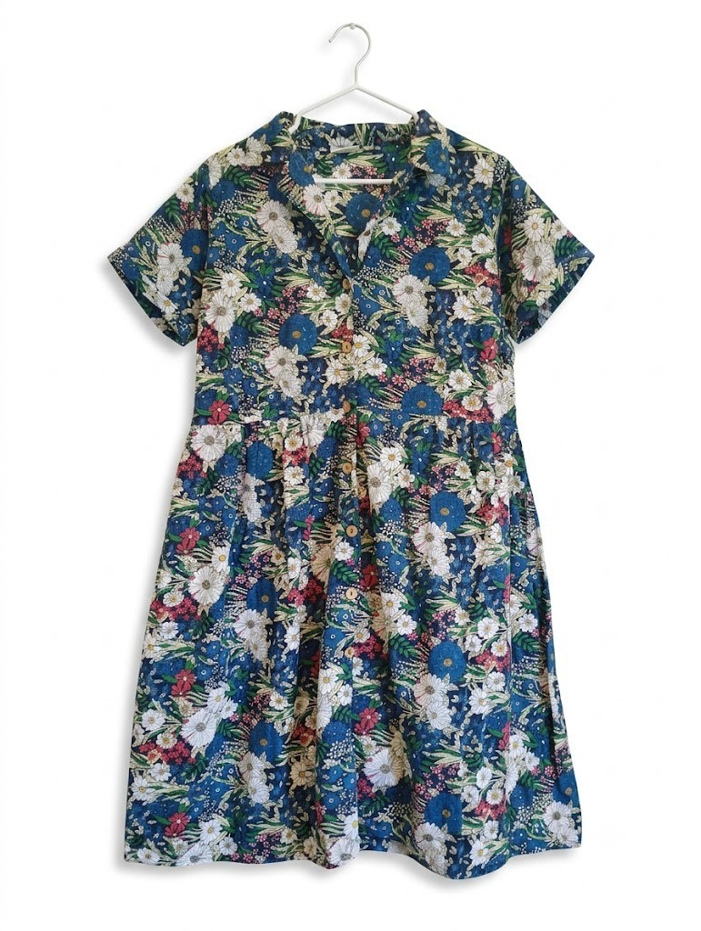 Pluss Collection Plus size 3XL Womens cotton summer button down dress