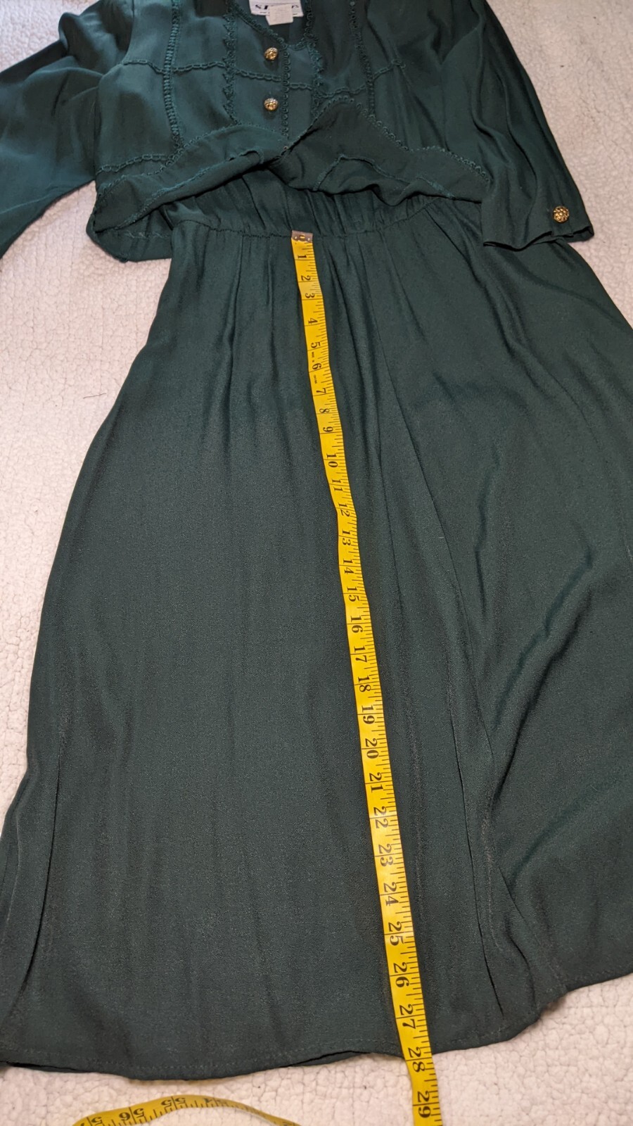 VINTAGE S.L. PETITES Jacket Dress GREEN Blazer Vest & Dress Suit Size 12 PETITE