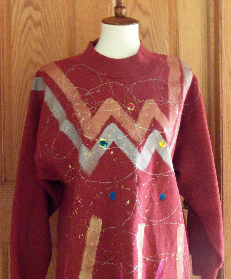 SUNBELT SPORTSWEAR ARTISIC PAINTED SWEATSHIRT DRESS ONE SIZE FITS MOST WOMEN