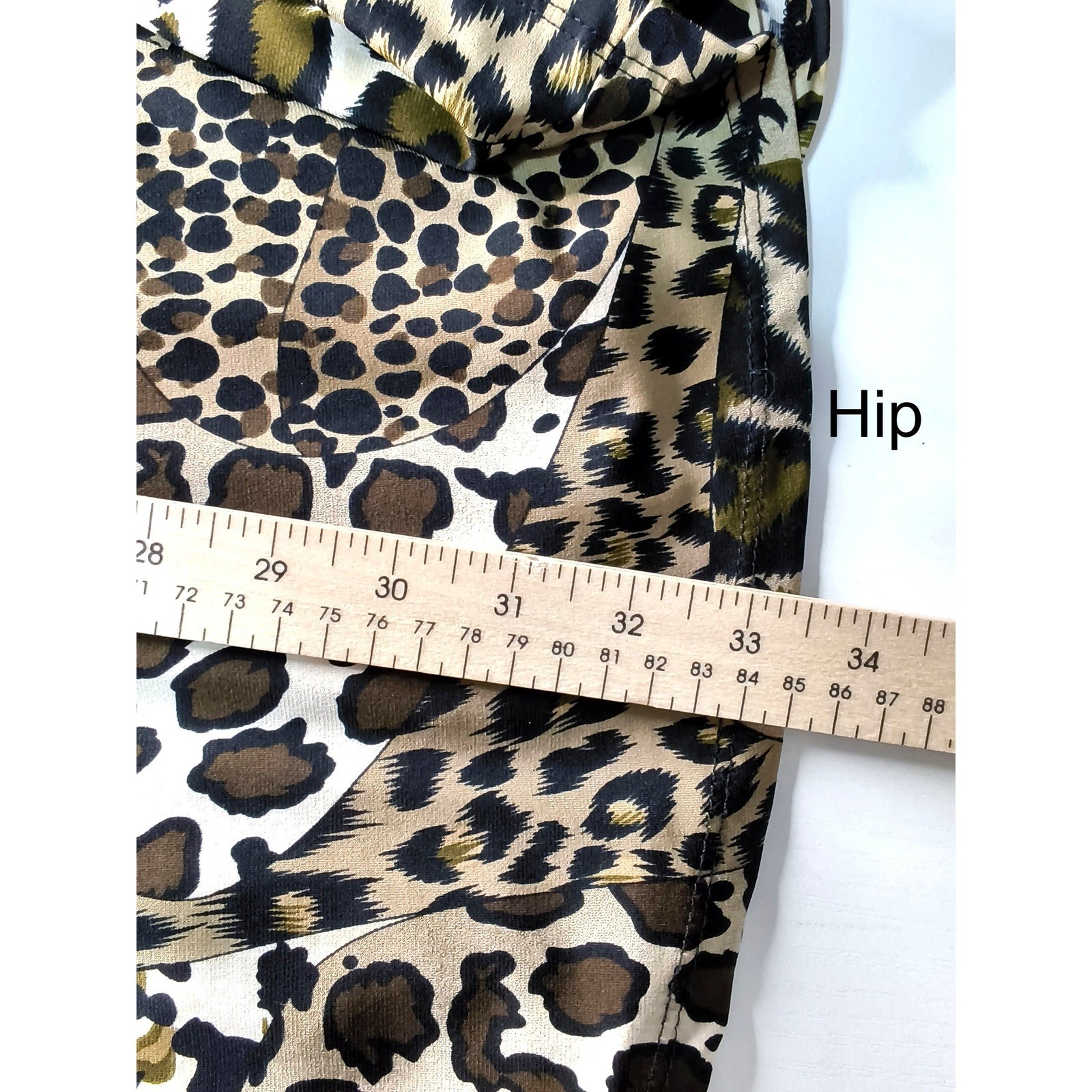 Soprano Wrap Dress Women Medium Brown Leopard Animal Print Short Sleeve