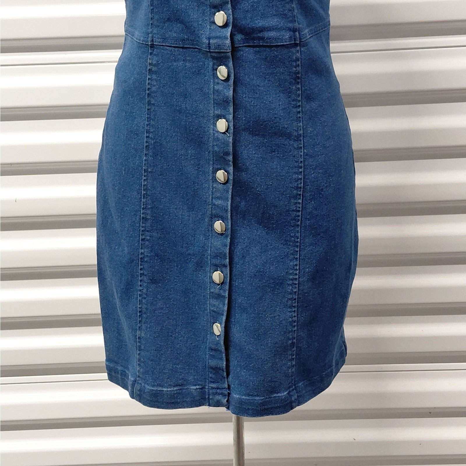 J for Justify Juniors Denim Dress Size Small Blue Y2K Festival Weekend Coastal